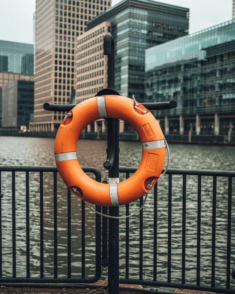 Life Ring Buoy to illustrate the notion of drowning, being overwhelmed by communications
